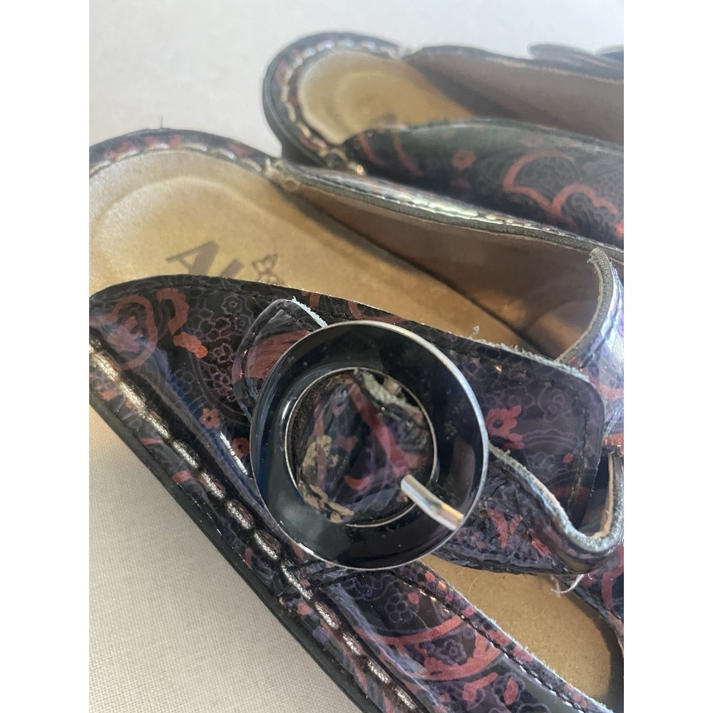 Alegria Leather‎ Paisley Mary Jane Mules 38 US 8 Leather Academia Platform Y2K - Picture 4 of 8